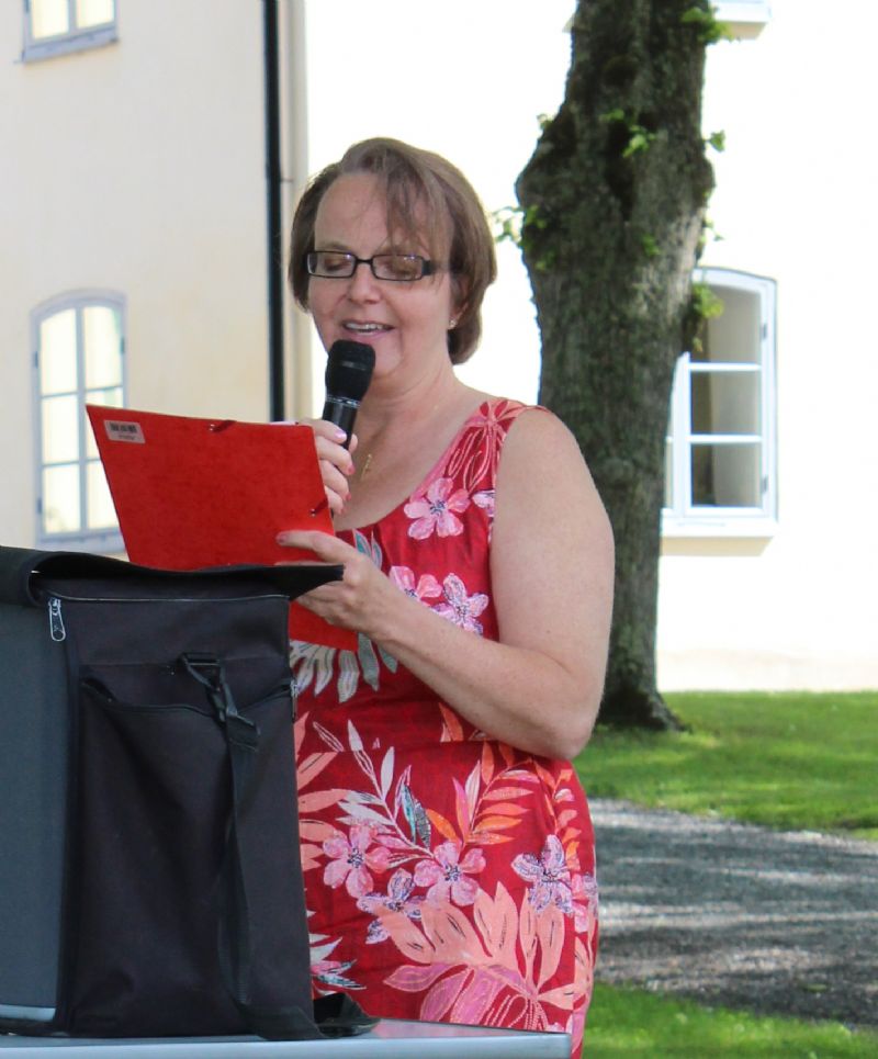 Fil.dr. i botanik Mariette Mankelow talade under rubriken Frn Carl von Linn till Jan Fridegrd vid prisutdelningen den 14 juni 2012. 